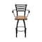 Holland Bar Stool Co Jackie with Arms 30 in. Swivel Bar Stool with Black Wrinkle Finish and Medium Maple Seat 415 - alternate 5